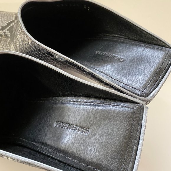 $1015 Balenciaga Metal Heels Snake Print Mule - Picture 8 of 9